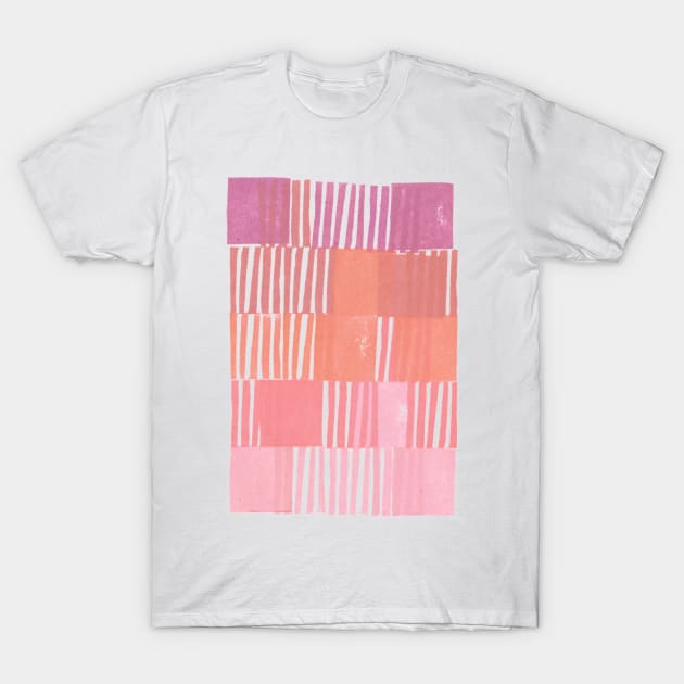 Modernist Block Gradient in Pink T-Shirt by ellenmueller